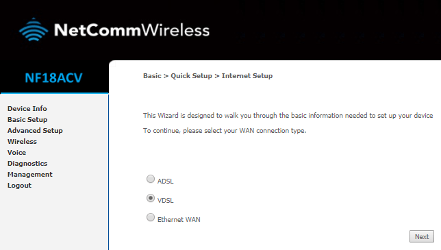 basic setup vdsl